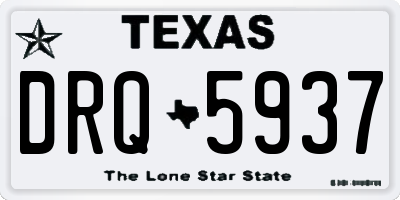 TX license plate DRQ5937