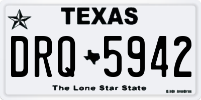 TX license plate DRQ5942