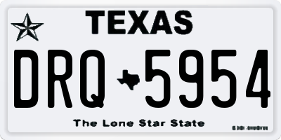 TX license plate DRQ5954