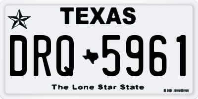 TX license plate DRQ5961