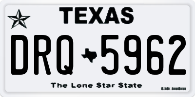 TX license plate DRQ5962