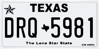TX license plate DRQ5981