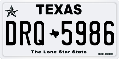 TX license plate DRQ5986