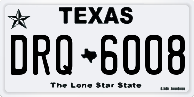 TX license plate DRQ6008