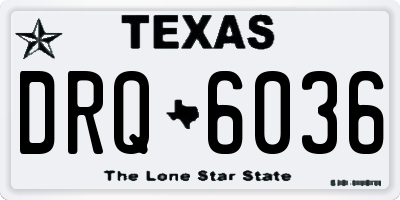 TX license plate DRQ6036