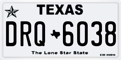 TX license plate DRQ6038