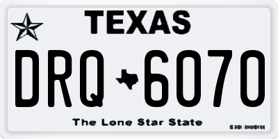 TX license plate DRQ6070