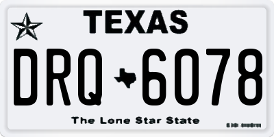 TX license plate DRQ6078