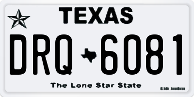 TX license plate DRQ6081