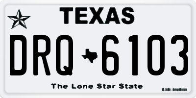 TX license plate DRQ6103