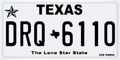 TX license plate DRQ6110