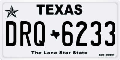 TX license plate DRQ6233