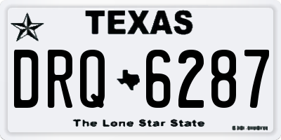 TX license plate DRQ6287