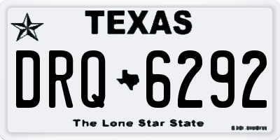 TX license plate DRQ6292