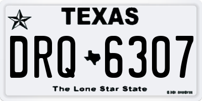 TX license plate DRQ6307