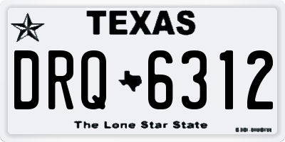 TX license plate DRQ6312
