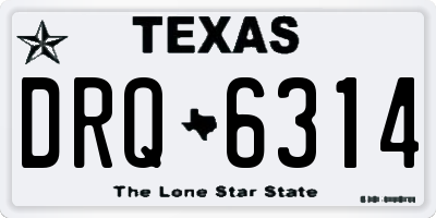 TX license plate DRQ6314