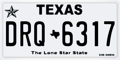 TX license plate DRQ6317