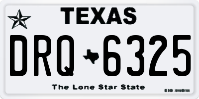 TX license plate DRQ6325
