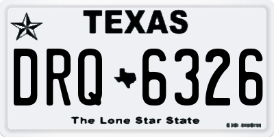 TX license plate DRQ6326