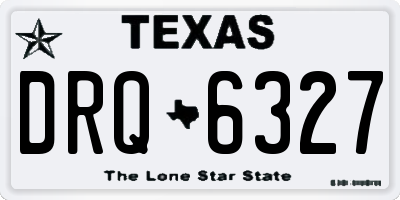 TX license plate DRQ6327