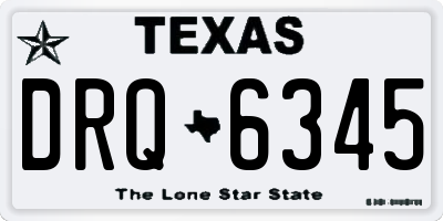 TX license plate DRQ6345