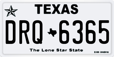 TX license plate DRQ6365