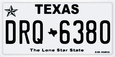 TX license plate DRQ6380