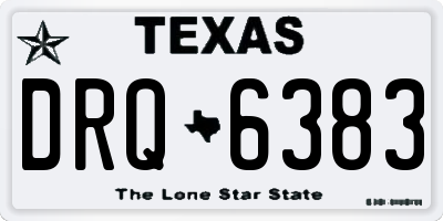 TX license plate DRQ6383
