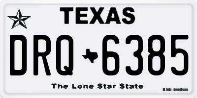 TX license plate DRQ6385