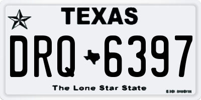 TX license plate DRQ6397