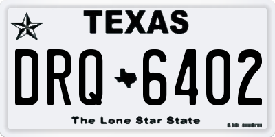 TX license plate DRQ6402