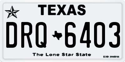 TX license plate DRQ6403