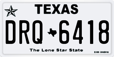 TX license plate DRQ6418
