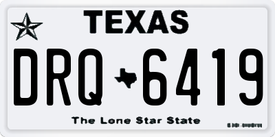 TX license plate DRQ6419