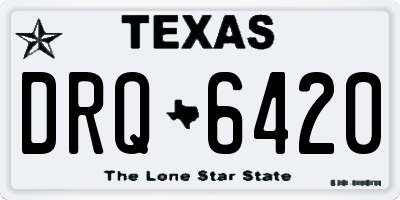 TX license plate DRQ6420
