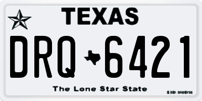 TX license plate DRQ6421