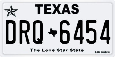 TX license plate DRQ6454