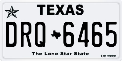 TX license plate DRQ6465