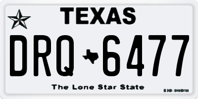 TX license plate DRQ6477