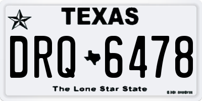 TX license plate DRQ6478