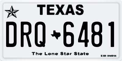 TX license plate DRQ6481