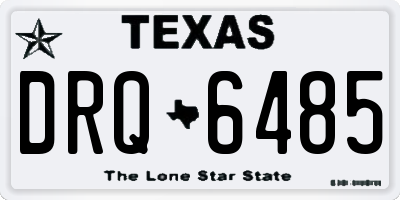 TX license plate DRQ6485