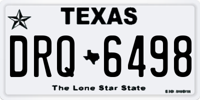 TX license plate DRQ6498