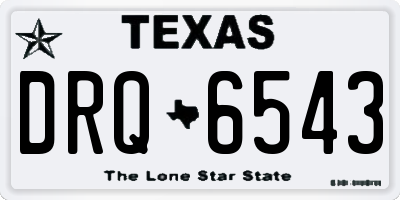 TX license plate DRQ6543