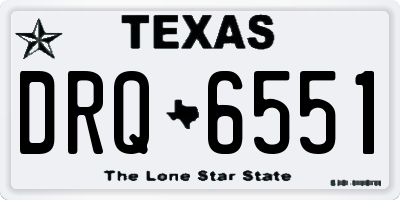 TX license plate DRQ6551
