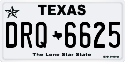TX license plate DRQ6625