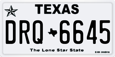 TX license plate DRQ6645