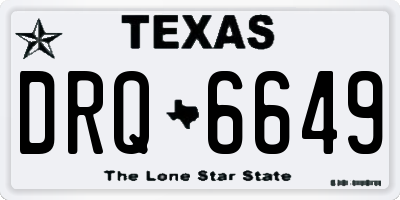 TX license plate DRQ6649
