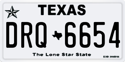 TX license plate DRQ6654